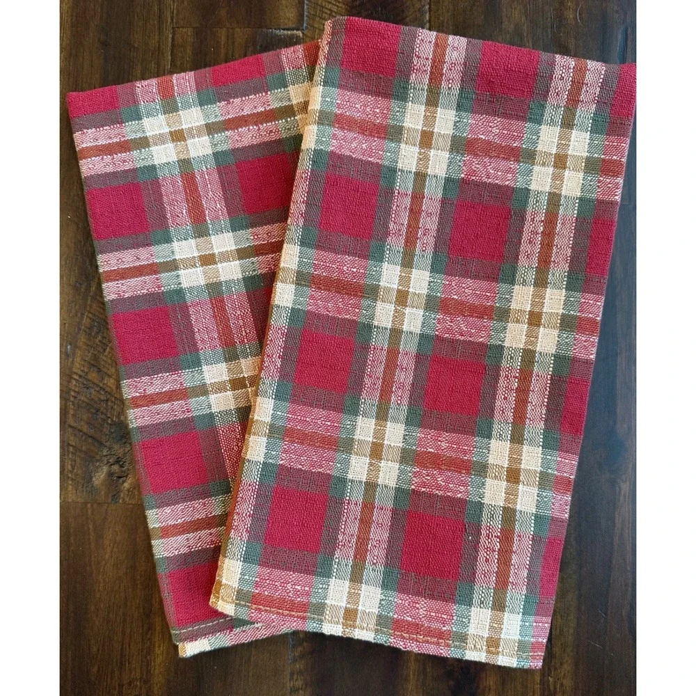 Longaberger Orchard Park Plaid Napkins Set of 2 Rustic Farmhouse Holiday theme